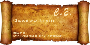 Chovanecz Ervin névjegykártya