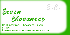 ervin chovanecz business card